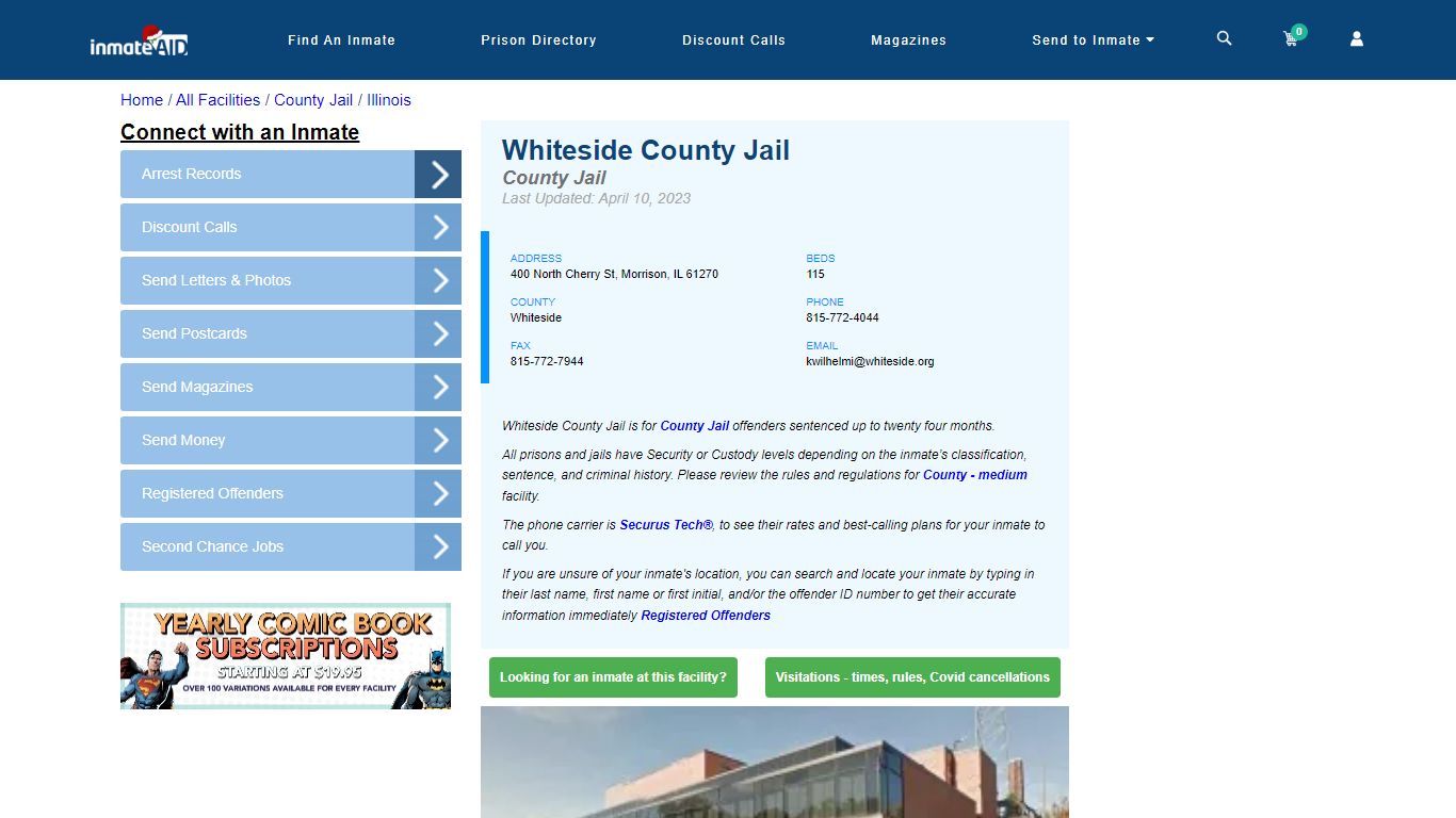 Whiteside County Jail - Inmate Locator - Morrison, IL